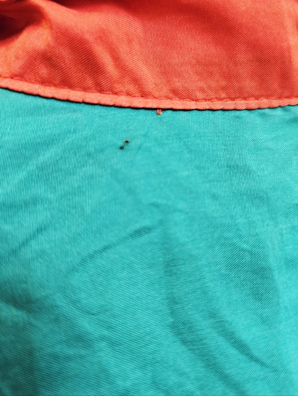 Vintage 90s 100% Silk Colourblock Blouse Red, Purple, Yellow Small *flaws* - Picture 15 of 16